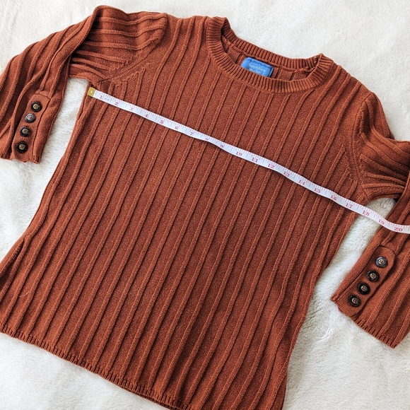 🌷3/15🌷 Simply Vera Wang Burnt Orange Sweater Size XS - Picture 5 of 8